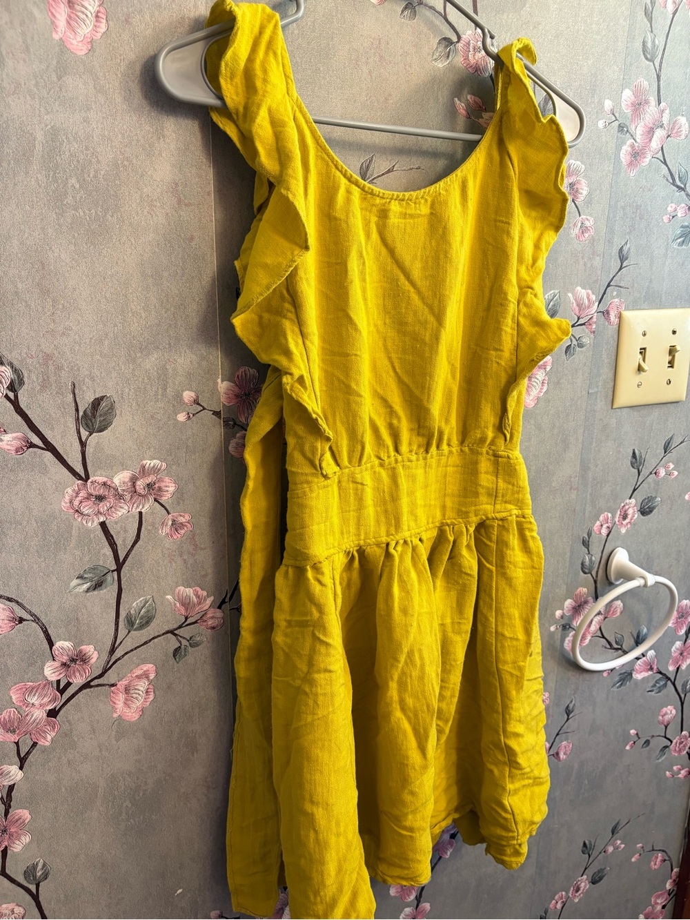 Mustard Seed Yellow Backless Ruffle Sundress